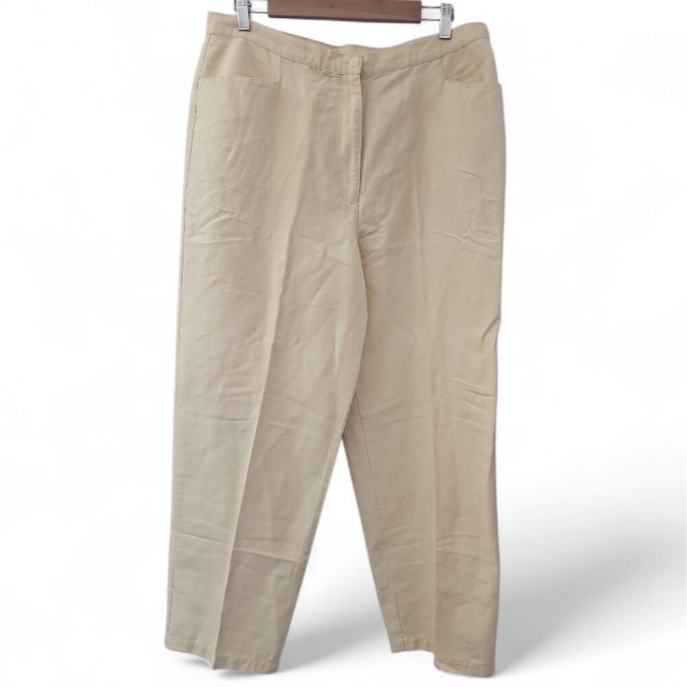 Style & Co Linen Cotton Ankle Pants Women’s 16 Light Peach Coastal Resort Wear